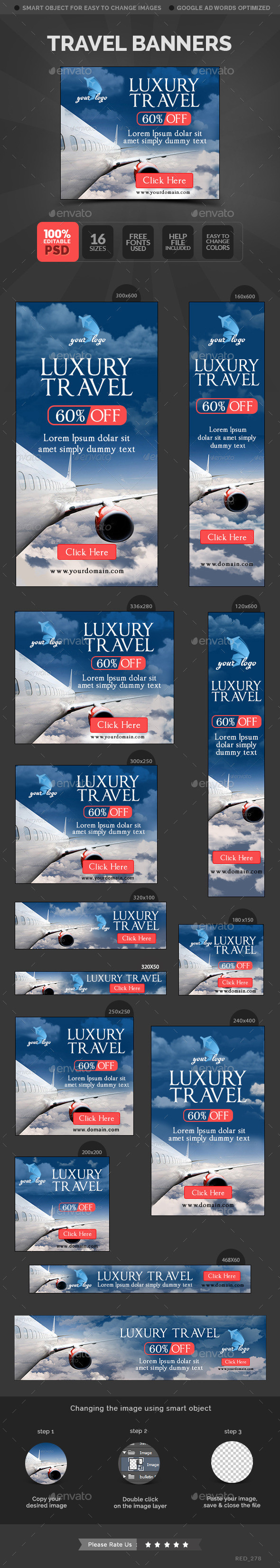 Red 278 travel banners preview
