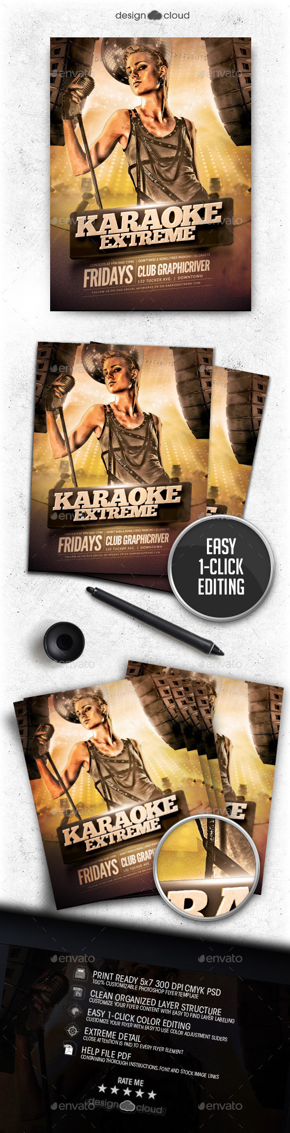Preview karaoke extreme flyer template