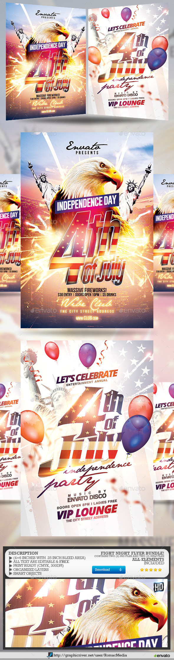 4th 20of 20july 20party 20flyer 20bundle 20preview 20image