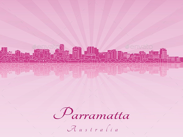 Parramatta 20skyline 20in 20purple 20radiant 20orchid