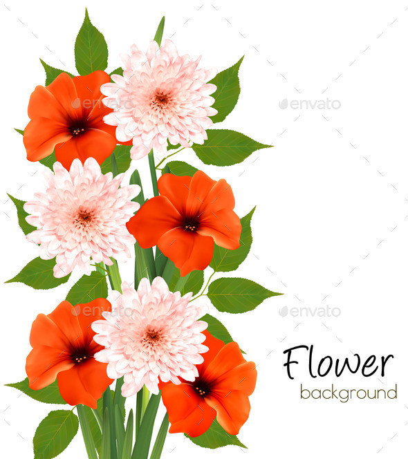 01summer background with beauty flowers t
