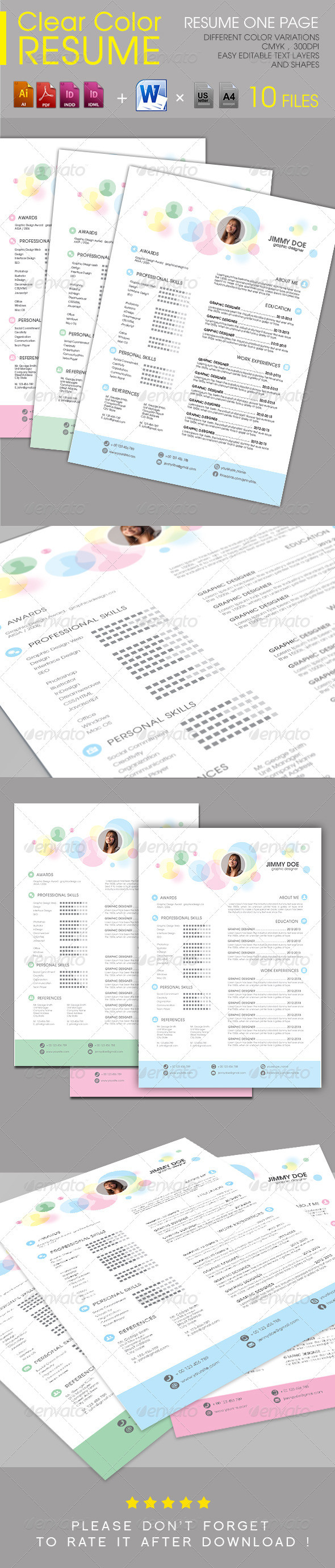 Clear color resume preview