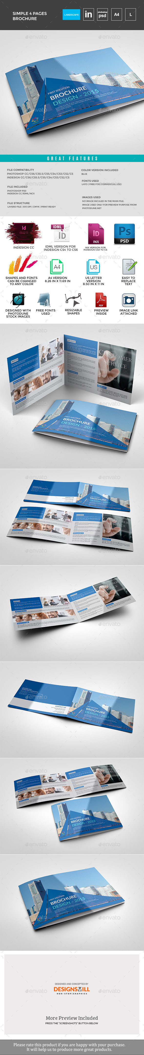 Simple 4 pages brochure preview