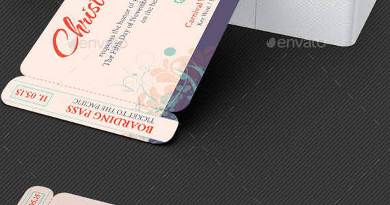 Box wedding pacific boarding pass invitation template preview