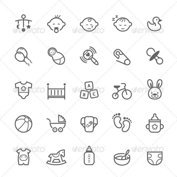 Baby outline icon 590