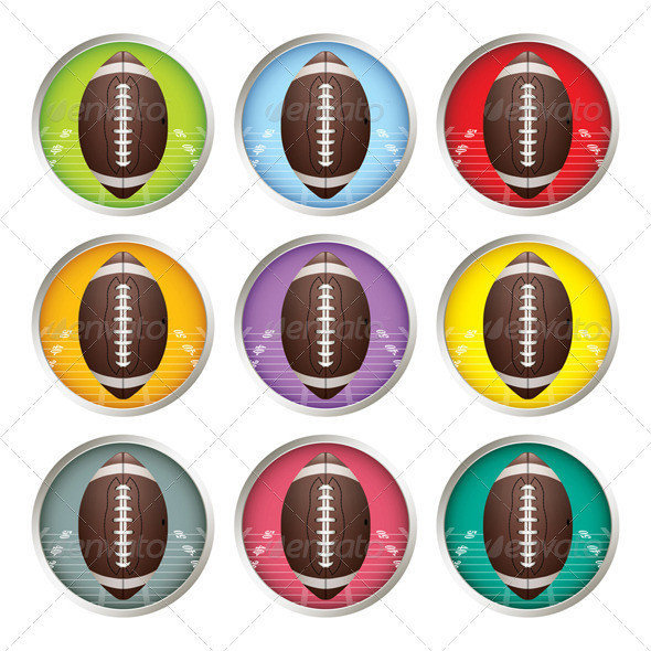 Multicolored football emblems