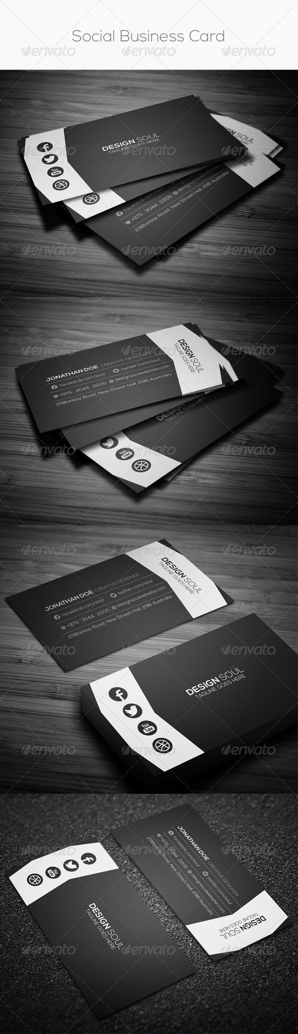 Social business card preview