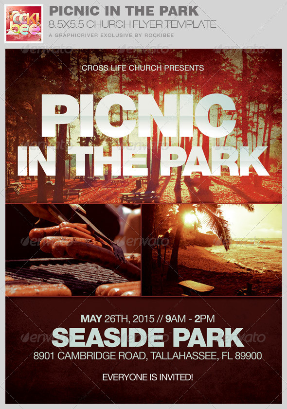 Picnic in the park flyer template image preview