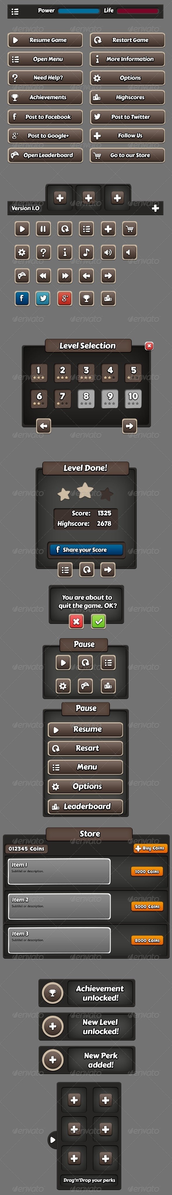 Game template mobile ui preview