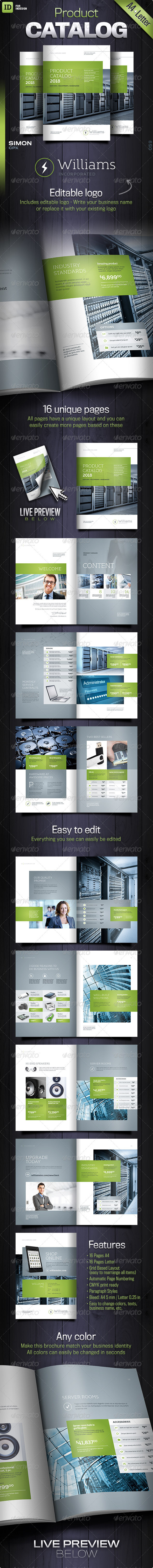 Indesign template product catalog catalogue brochure magazine business shop editable logo a4 letter