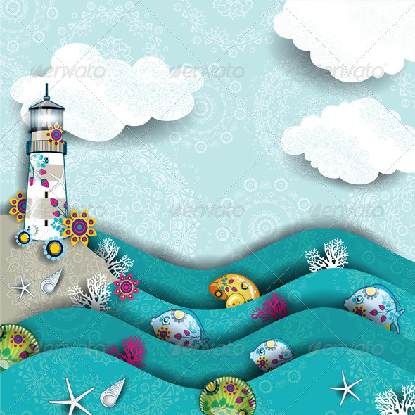 01 lighthouse 20on 20the 20sea 20decorated