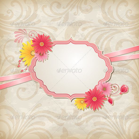 Label flowers retro590