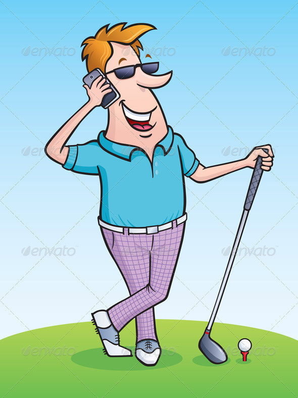 Golfer on cell phoneprev