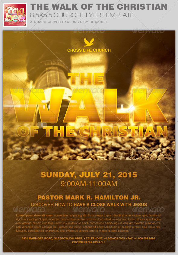 Walk of the christian church flyer template image preview