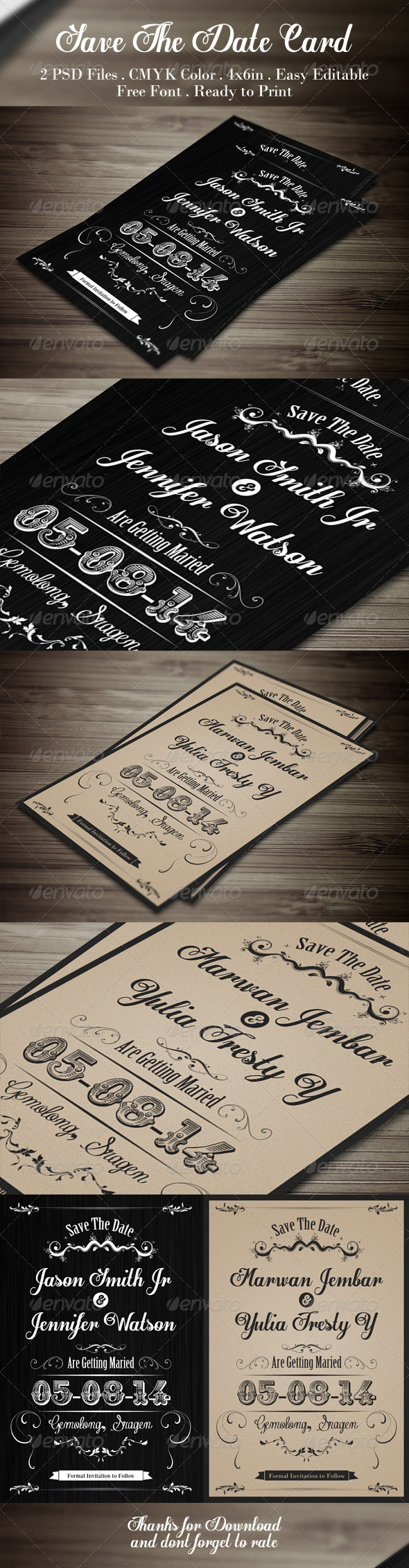 Save the date card preview