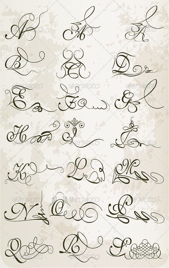 Calligraphic 20alphabet 20perview