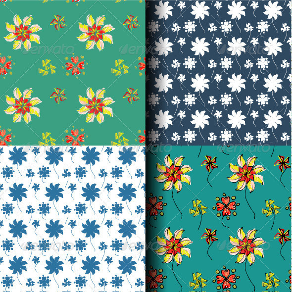 Seamless pattern of abstract flower preview