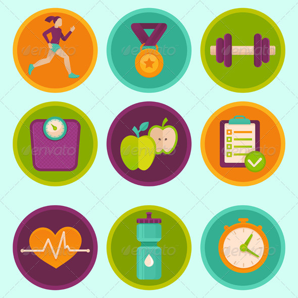 Fitness badges set590