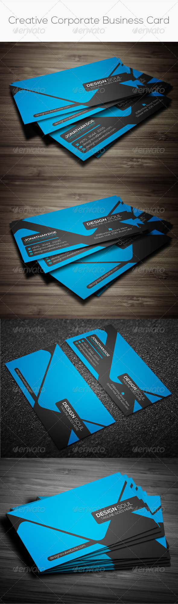 Creative corporate business card preview