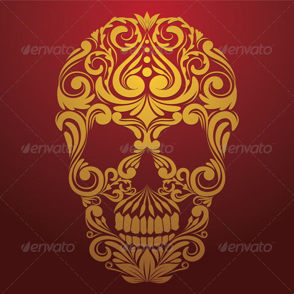 01 gold skull ornamental 590