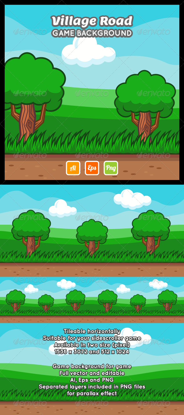 Village road game background game assets gui sidescroller horizontal wallpaper side scrolling mobile games 590