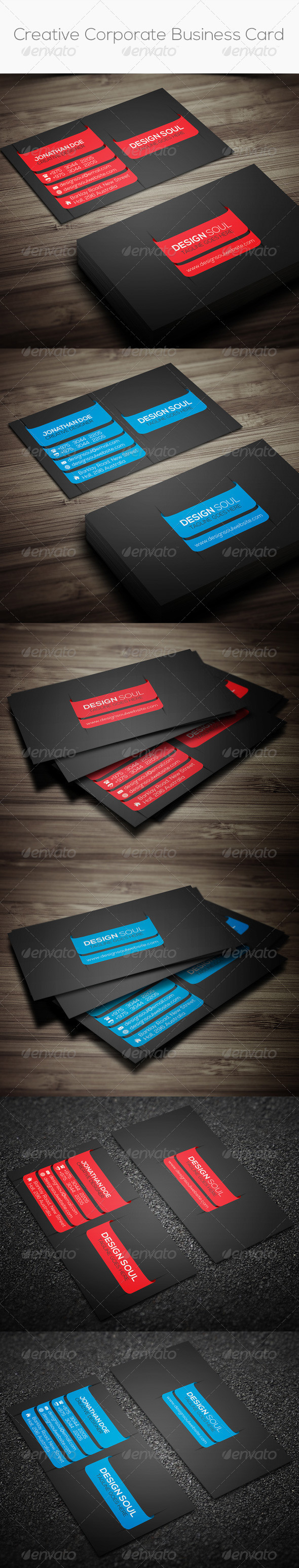 Creative corporate business card preview