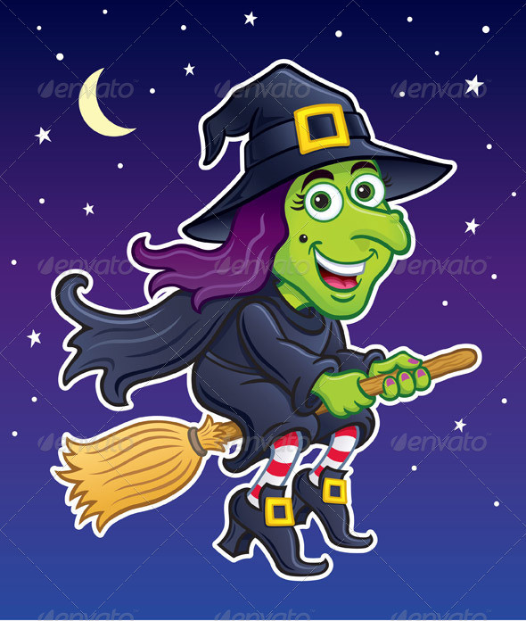 Witch riding her broomprev