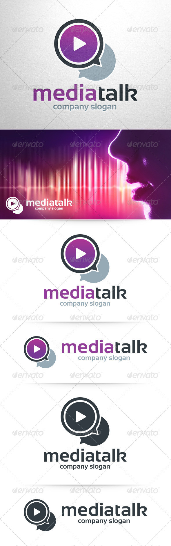 Media talk logo template