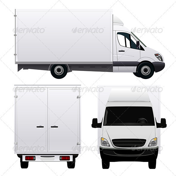 White cargo delivery van