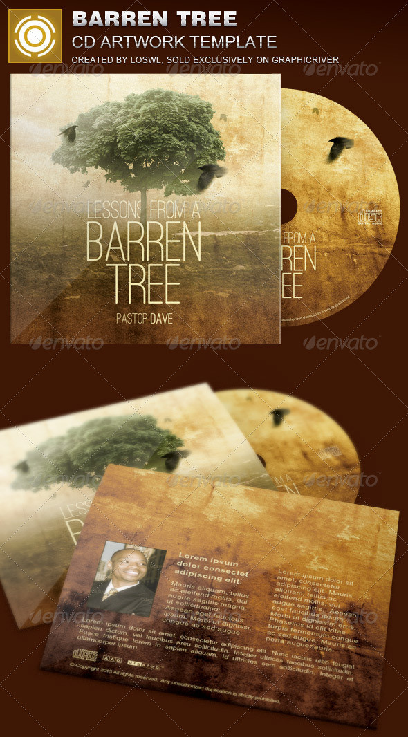 Barren tree cd artwork template image preview