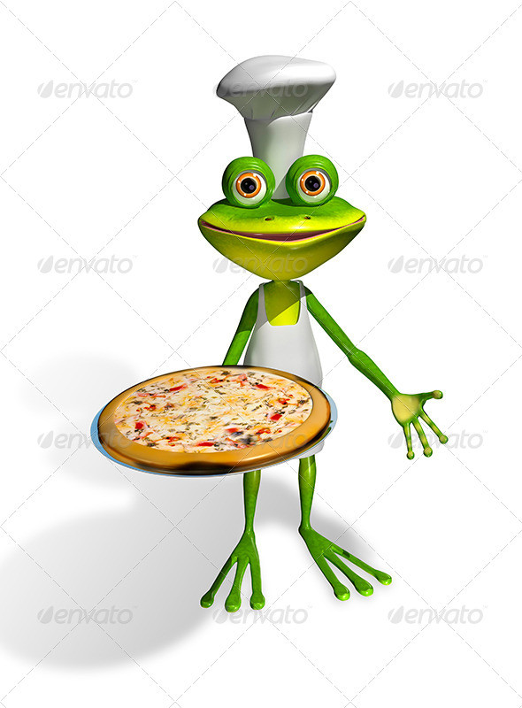 1 frog 20chef 20with 20pizza