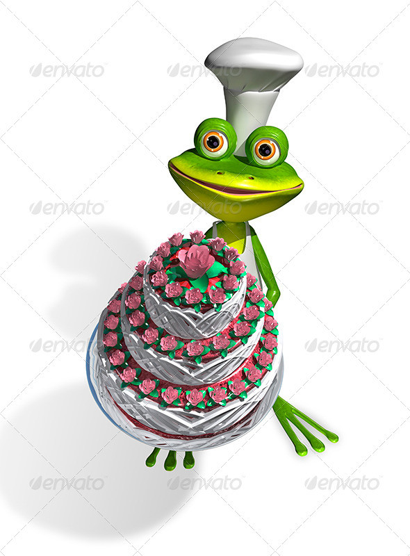 1 frog 20chef 20with 20cake