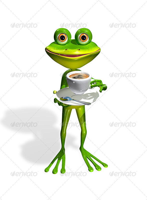 1 frog 20with 20a 20cup 20of 20coffee