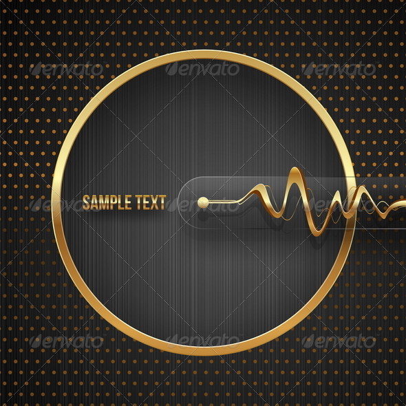 Abstract 20vector 20hi tech 20background 20with 20golden 20round 20frame 20590