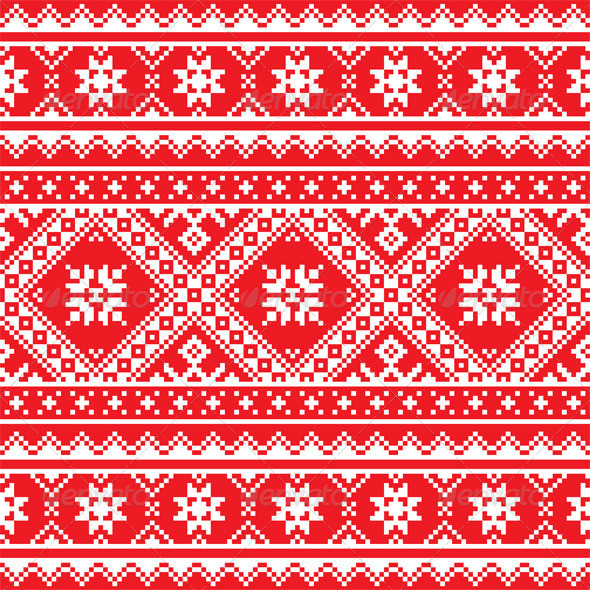 Ukrainian pattern 5 on red prev