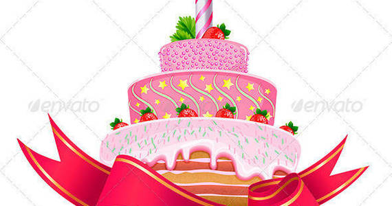 Box strawberry 20cake 20with 20candles