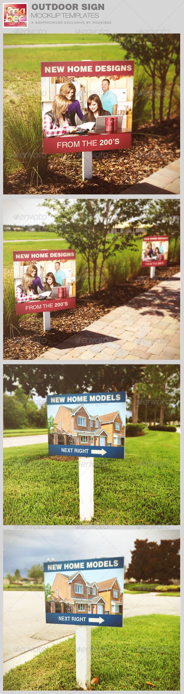 Outdoor sign mockup template image preview