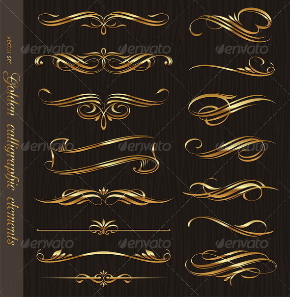 Golden 20calligraphic 20vector 20design 20elements 20590