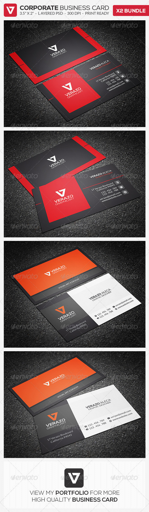 03 creative modern corporate business card bundle preview