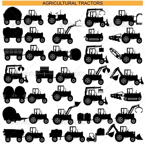 Vector 20agricultural 20tractor 20pictograms