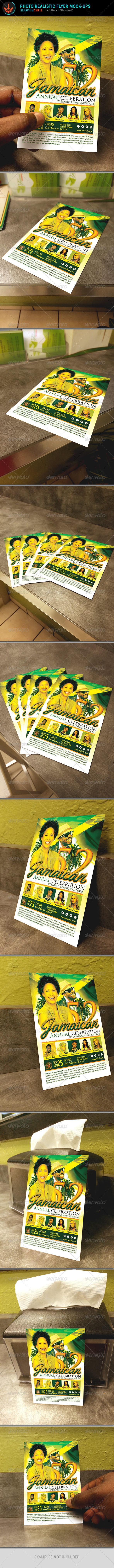 Photo realistic flyer mock ups template preview