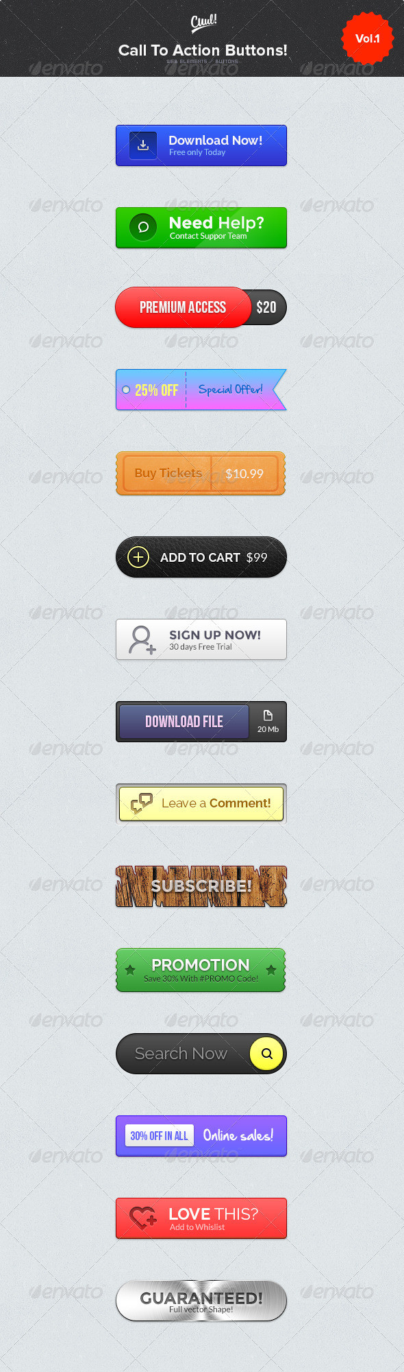 Graphicriver psd call to action buttons