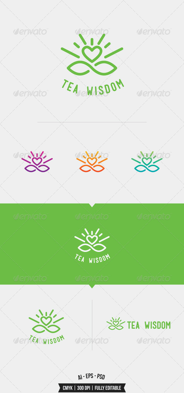 Tea wisdom logo template preview