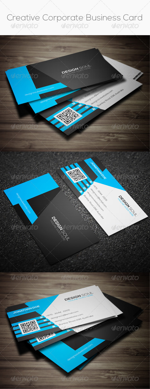 Creative corporate business card preview