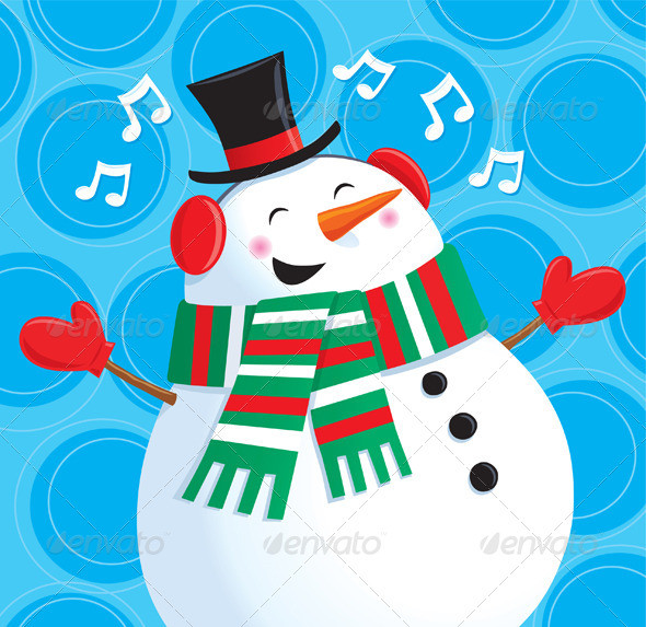 Happy singing snowmanprev