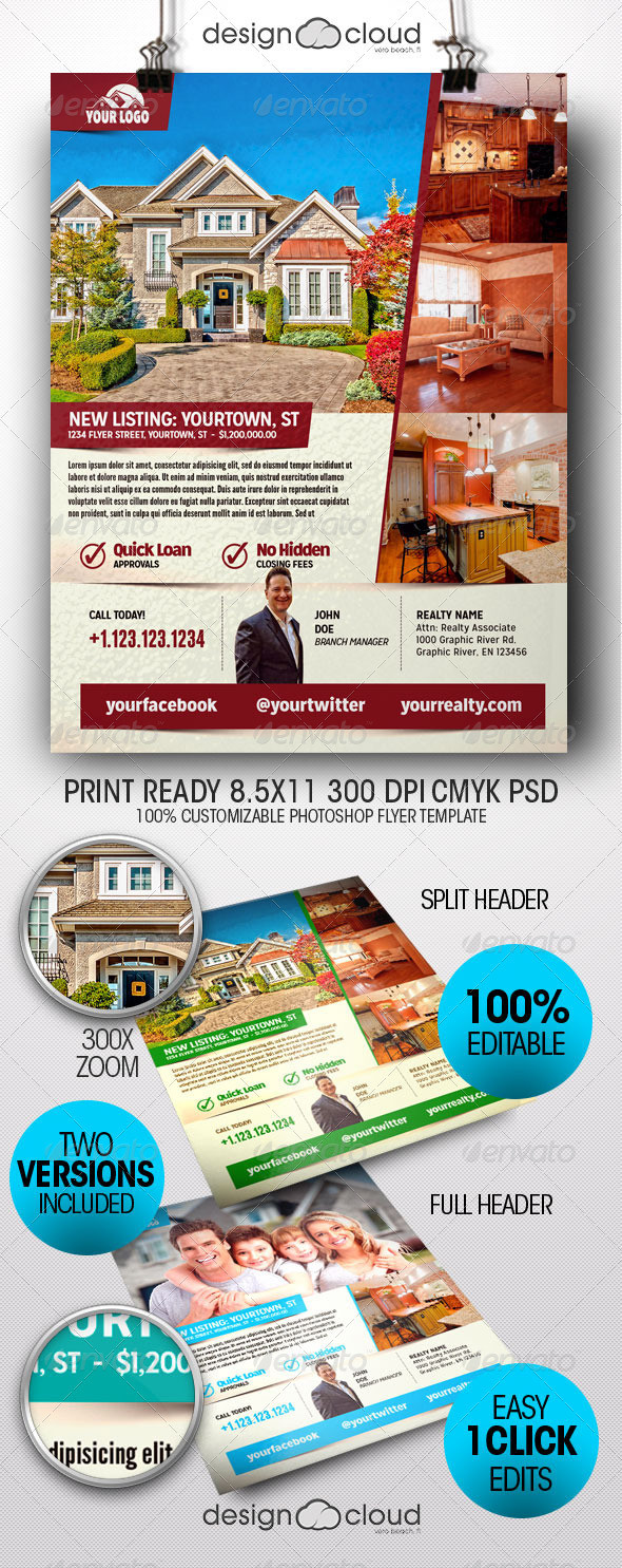 Preview realtor real estate flyer template