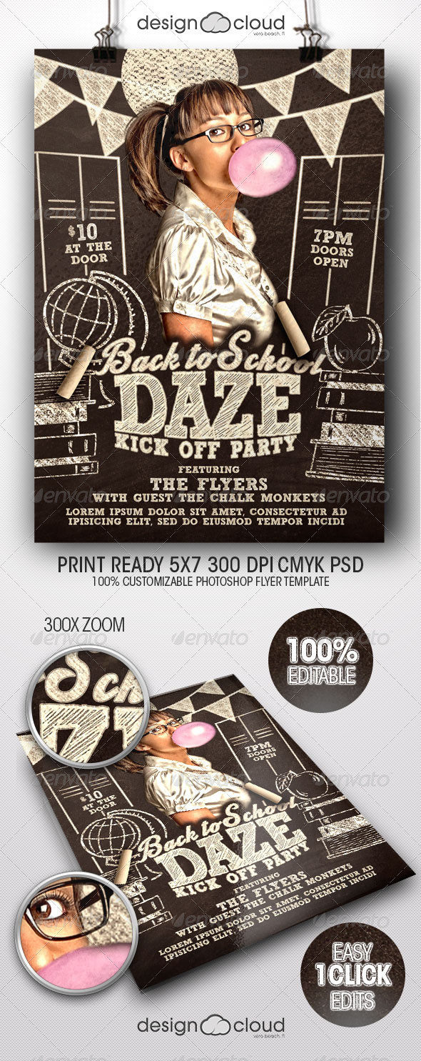 Preview back to school daze flyer template
