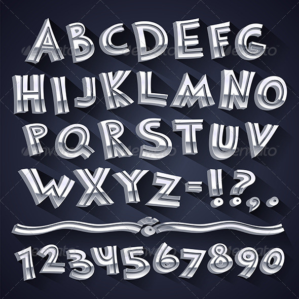 Silver retro font