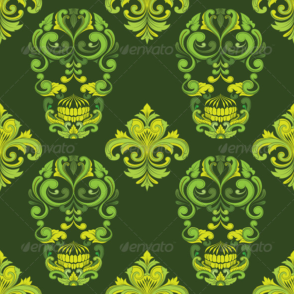 01 classic skull ornamental pattern 590