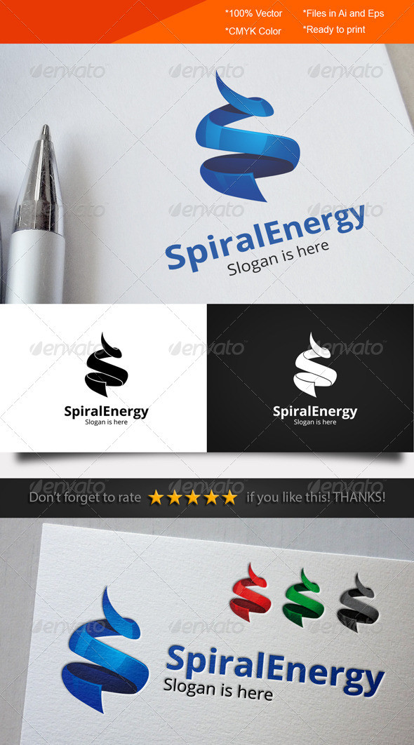 Spiral energy logo template preview